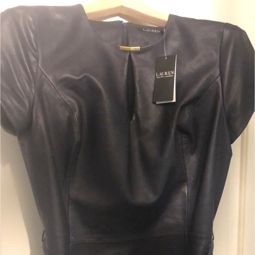 Lauren Ralph Lauren Navy Leather Dress